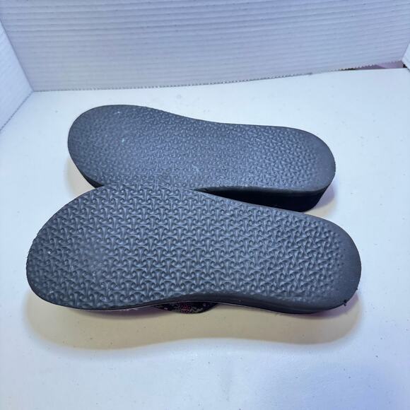 TEVA 2 in Platform Flip Flops with Purple and Tan Webbing SZ 9.5 - Picture 6 of 8